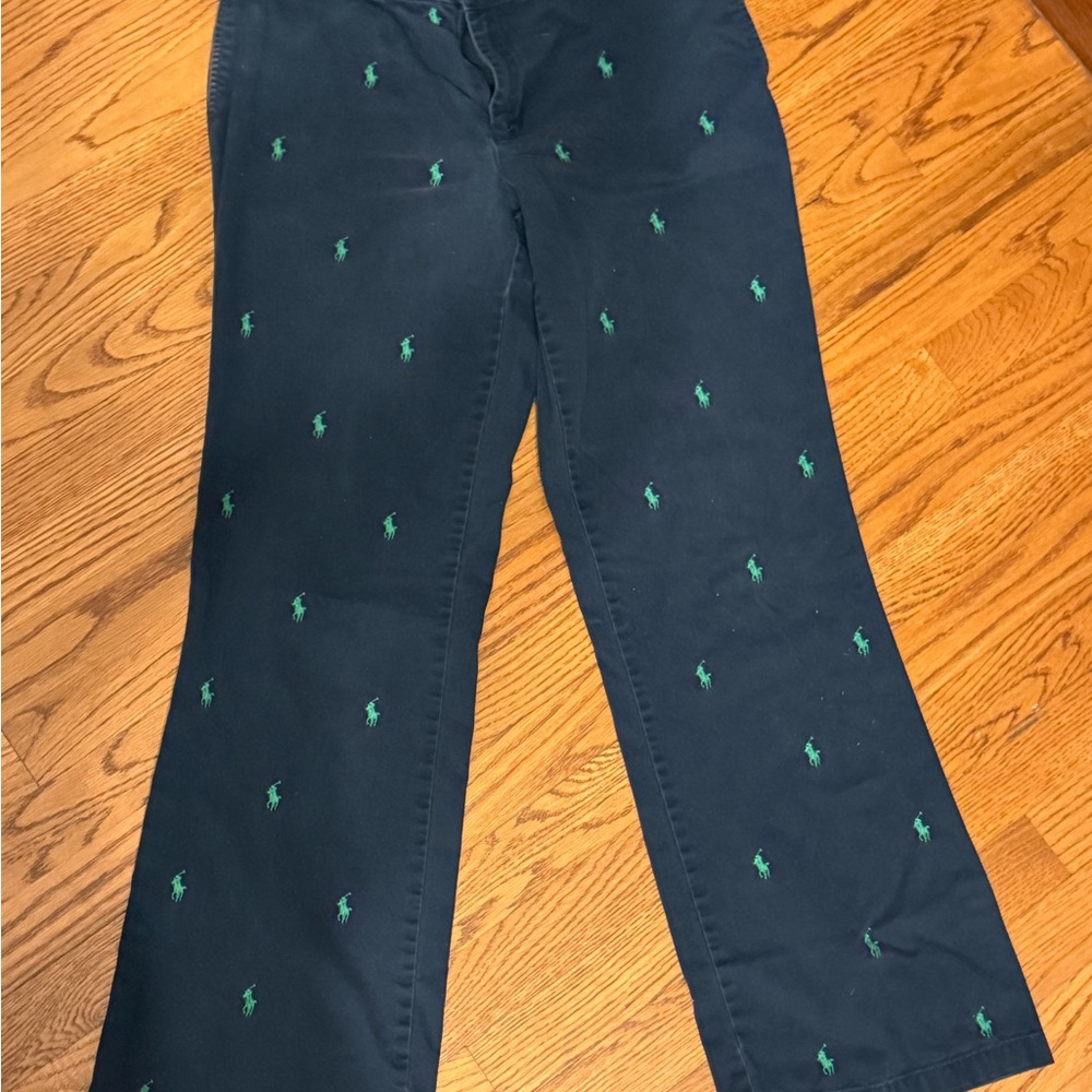 Women’s Ralph Lauren Navy Blue Embroidered chino Bottoms